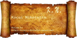 Kocsi Nikoletta névjegykártya