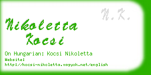 nikoletta kocsi business card